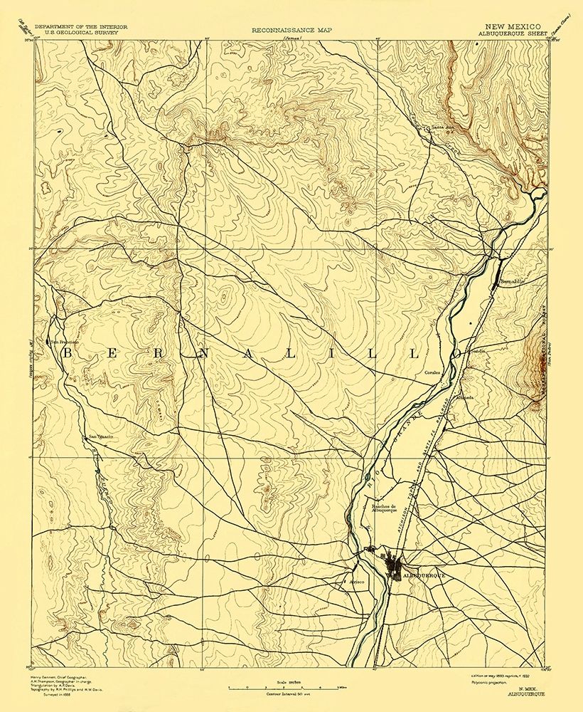 Albuquerque New Mexico Sheet - USGS 1888