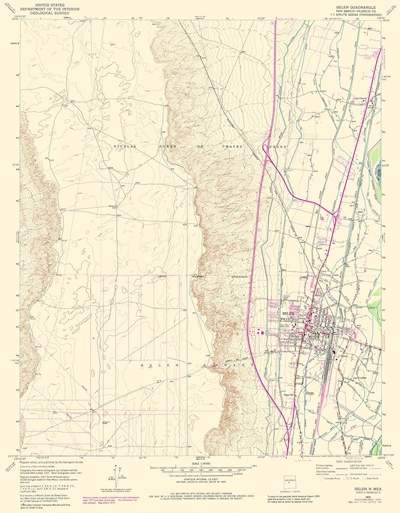Belen New Mexico Quad - USGS 1952