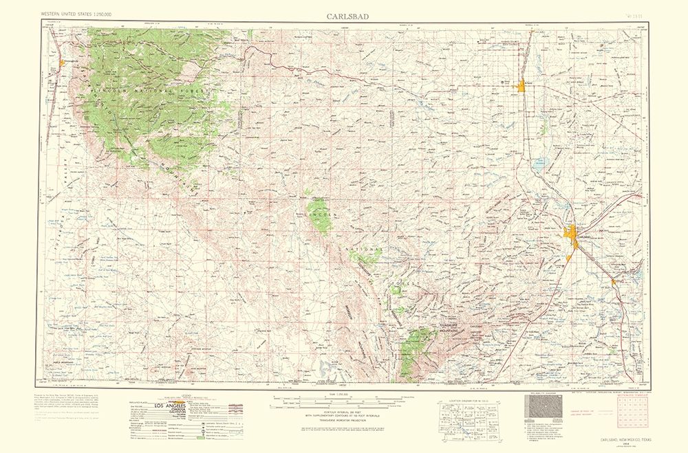 Carlsbad New Mexico Quad - USGS 1963
