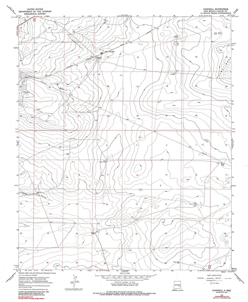 Campbell New Mexico Quad - USGS 1967