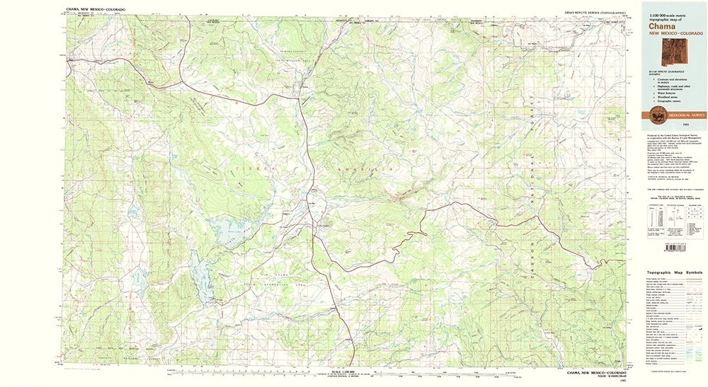 Chama New Mexico Colorado Quad - USGS 1981