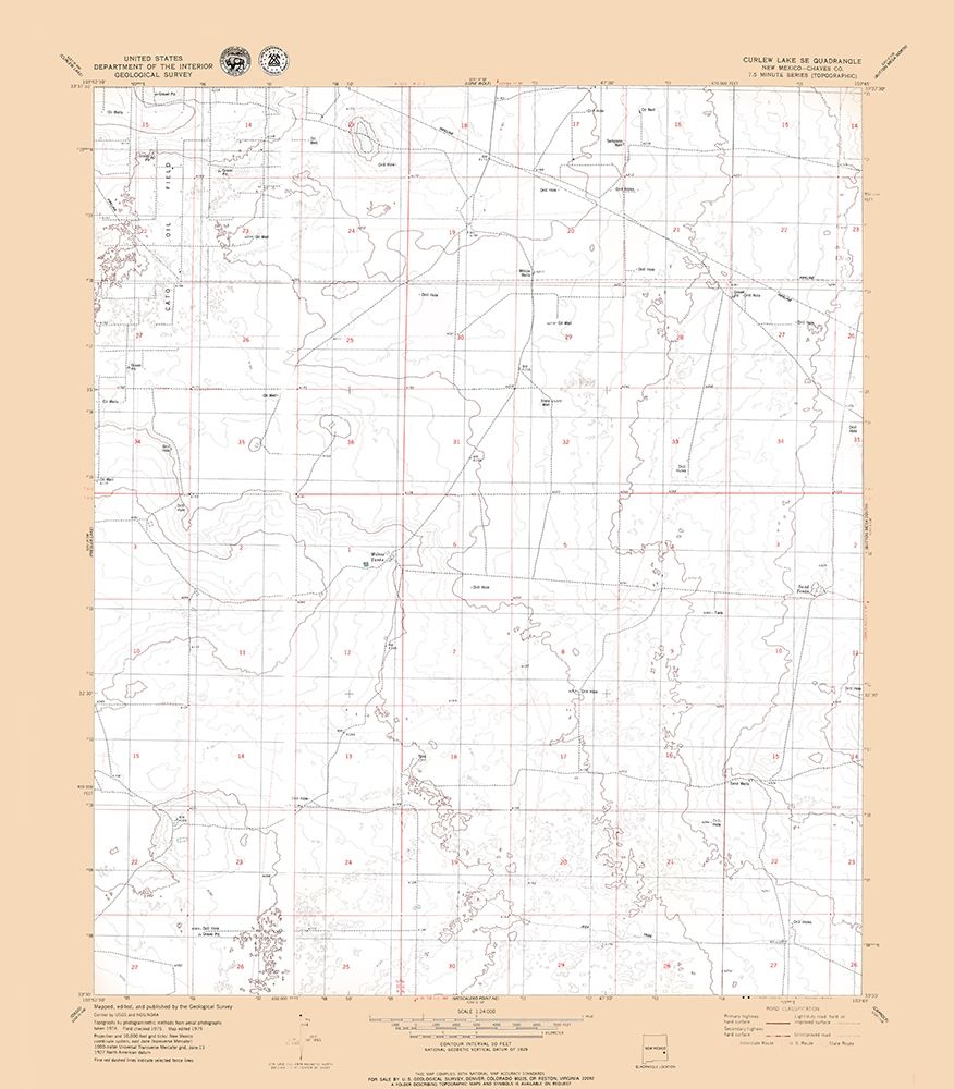 Curlew Lake New Mexico Quad - USGS 1979