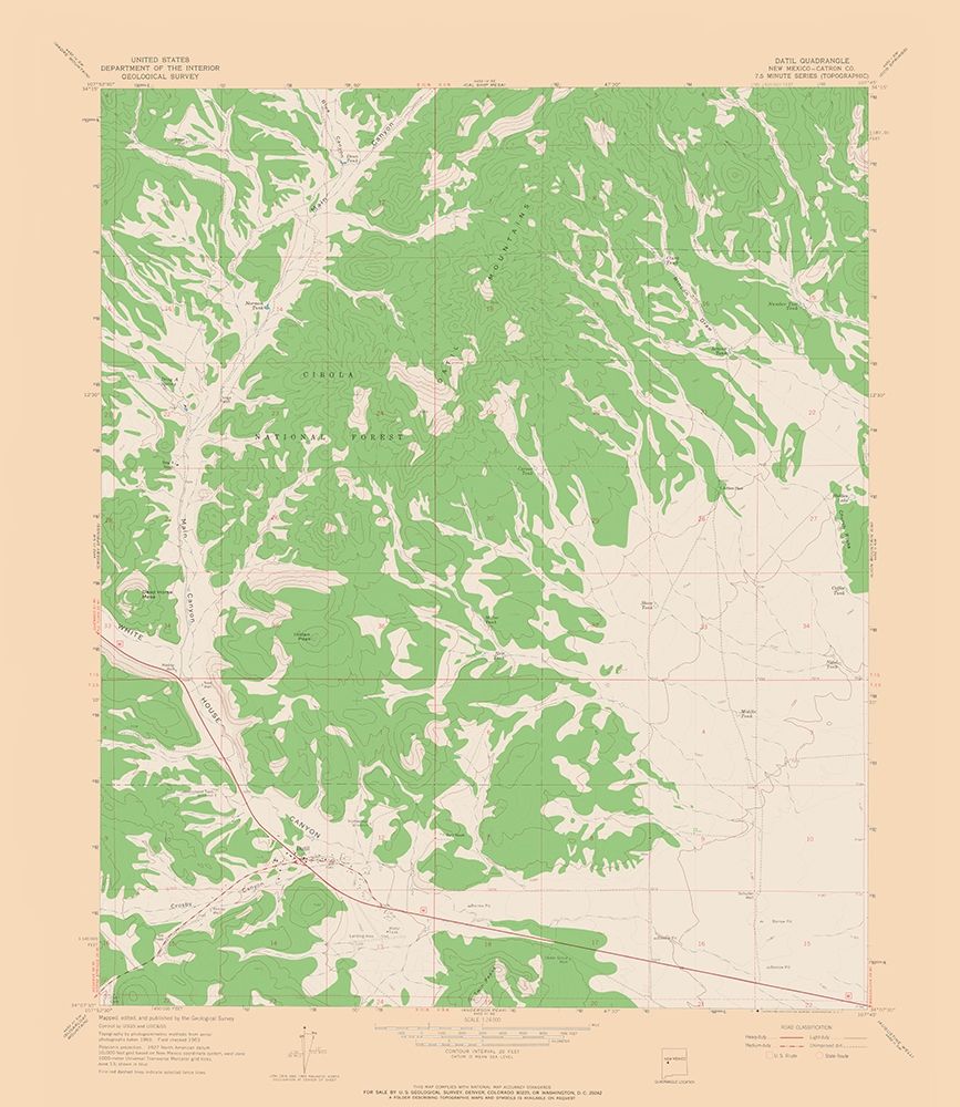 Datil New Mexico Quad - USGS 1963