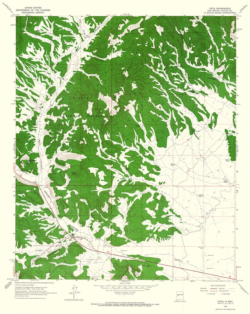 Datil New Mexico Quad - USGS 1963