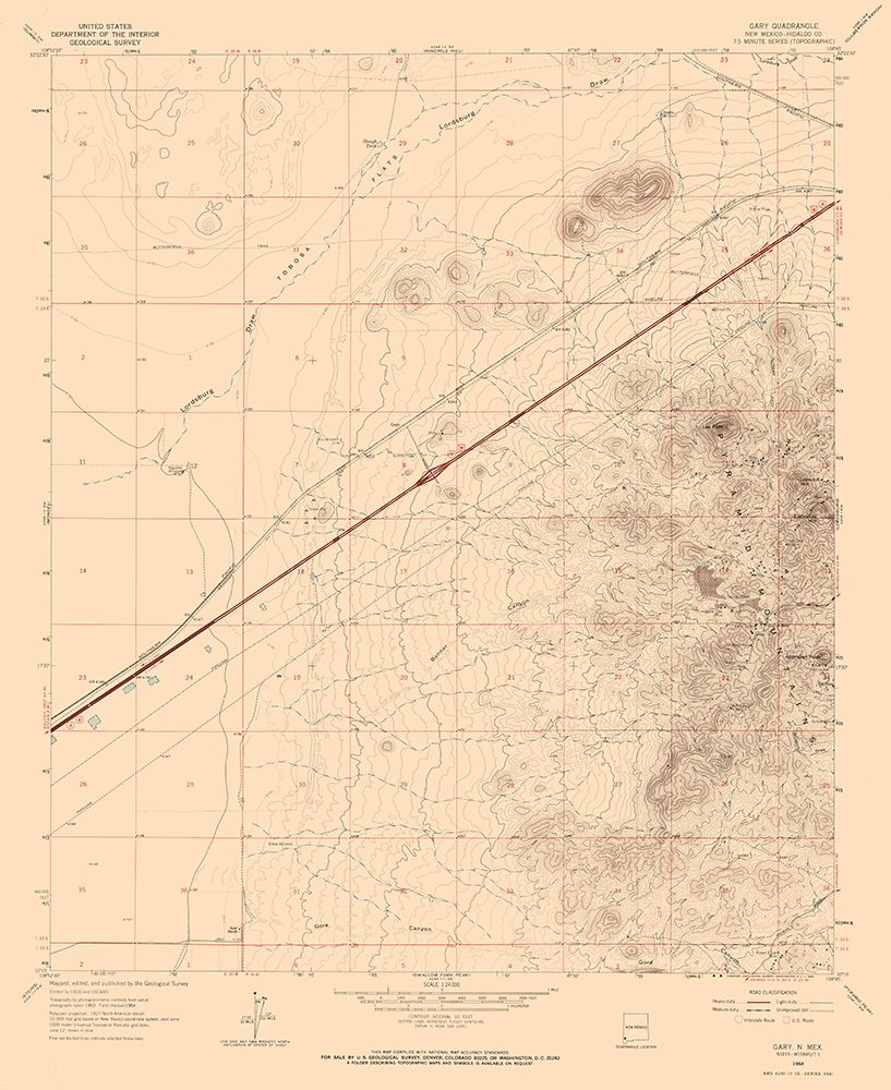 Gary New Mexico Quad - USGS 1964