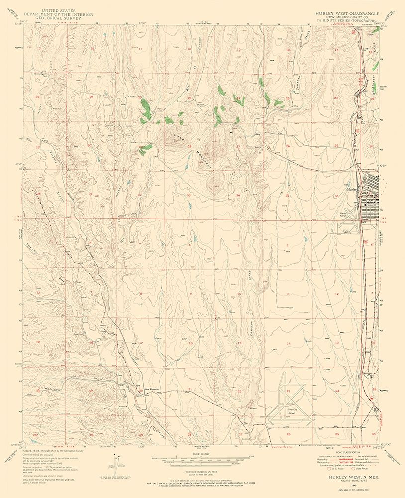 West Hurley New Mexico Quad - USGS 1949