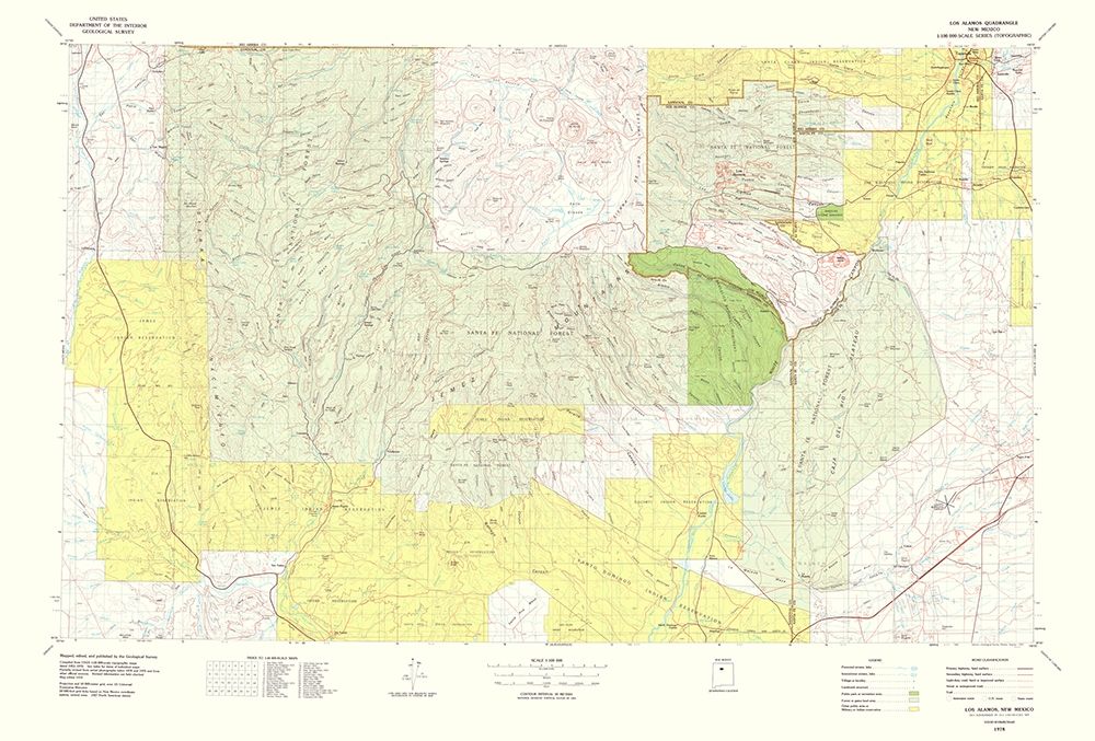Los Alamos New Mexico Quad - USGS 1978