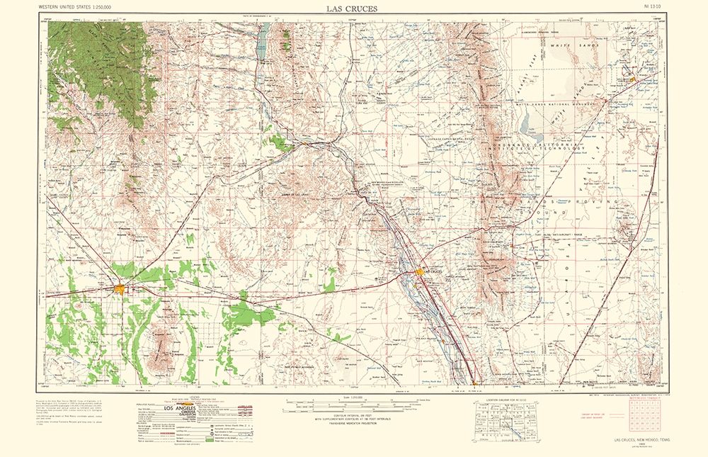 Las Cruces New Mexico Quad - USGS 1963