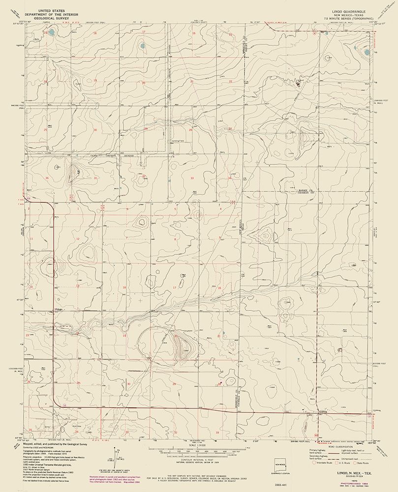 Lingo New Mexico Quad - USGS 1970