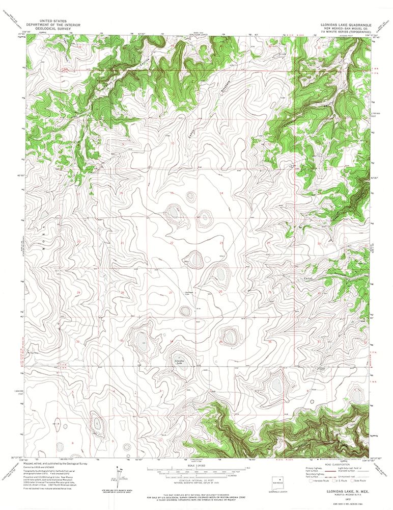 Llonidas Lake New Mexico Quad - USGS 1972