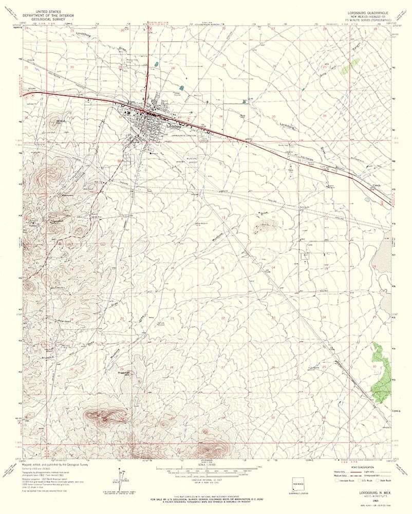Lordsburg New Mexico Quad - USGS 1963