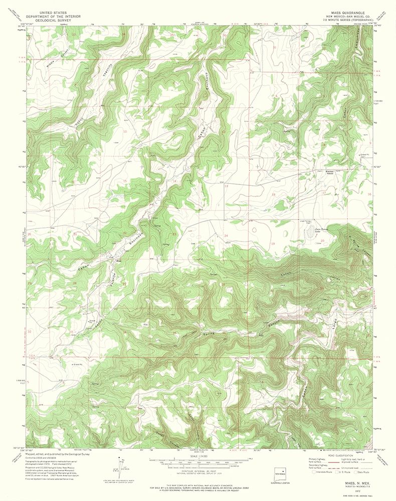 Maes New Mexico Quad - USGS 1972