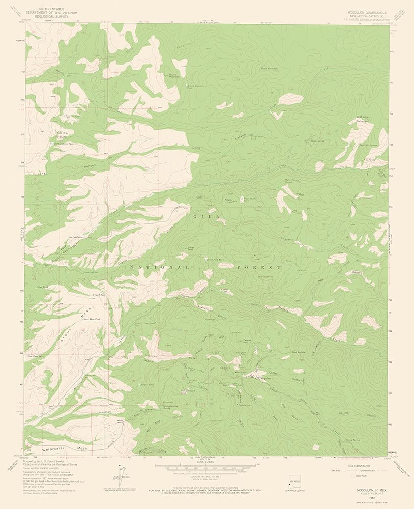 Mogollon New Mexico Quad - USGS 1963