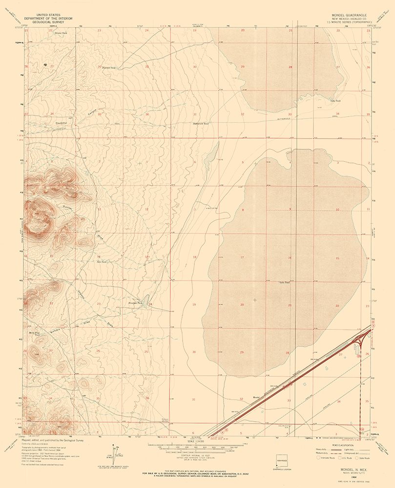 Mondel New Mexico Quad - USGS 1964