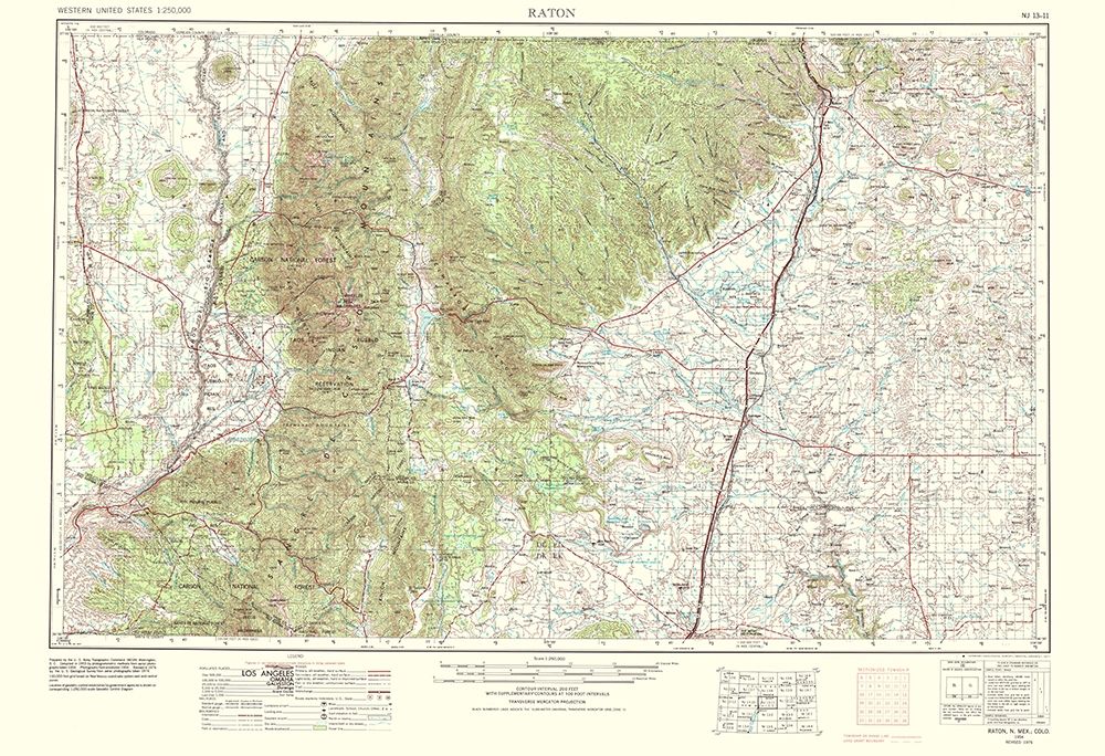 Raton Colorado New Mexico Sheet - USGS 1977
