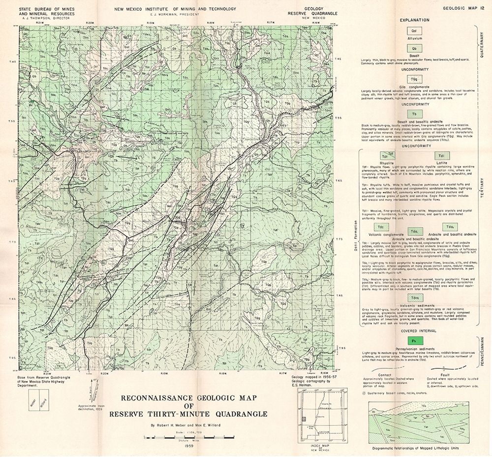 Reserve Quad New Mexico Mines - Willard 1956