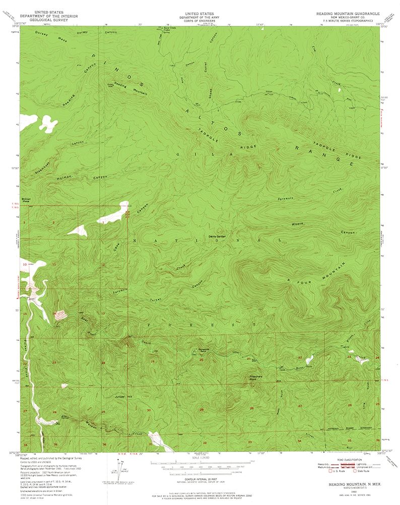 Reading Mountain New Mexico Quad - USGS 1950