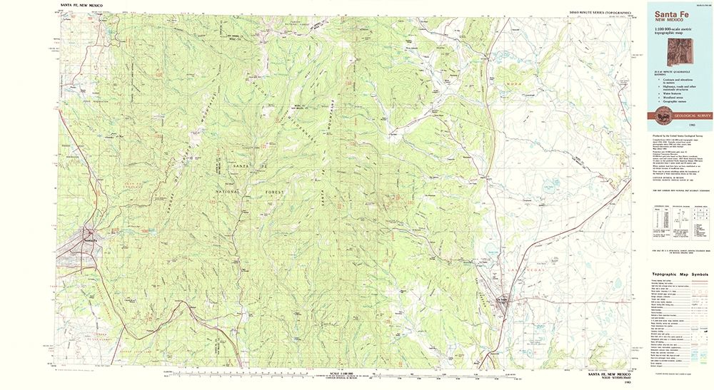 Santa Fe New Mexico Quad - USGS 1983