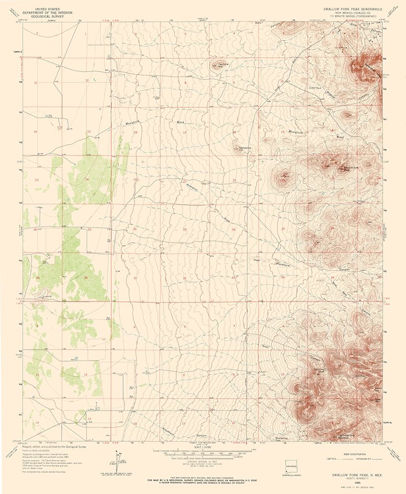 Swallow Fork Peak New Mexico Quad - USGS 1965