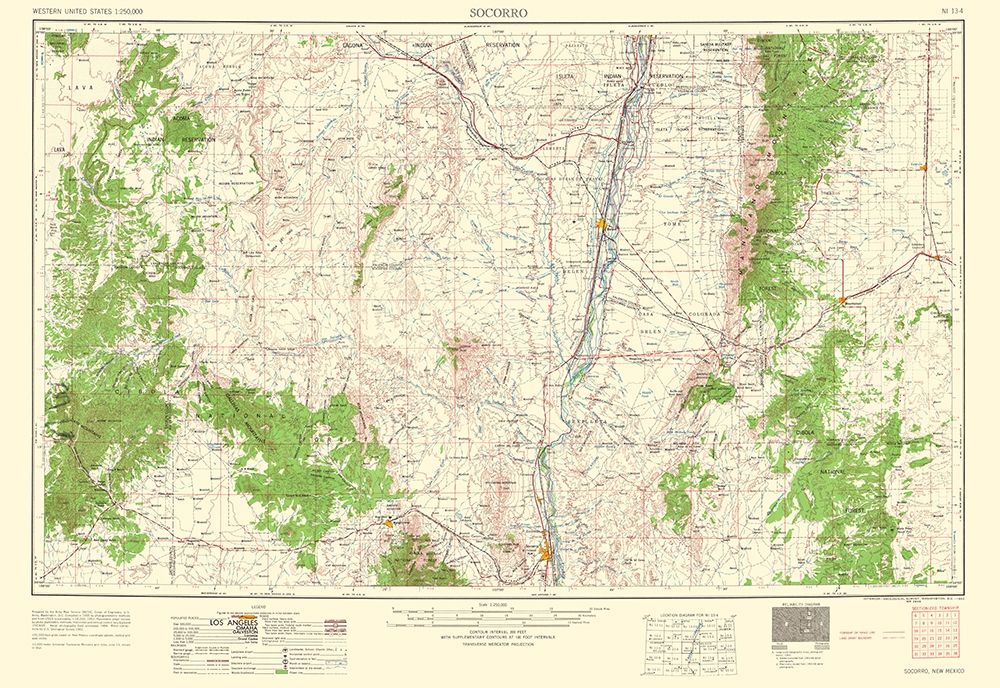 Socorro New Mexico Quad - USGS 1962