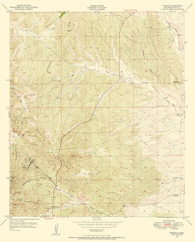 Tyrone New Mexico Quad - USGS 1950