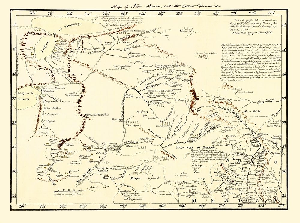 New Mexico Territory - de Miera y Pacheco 1778