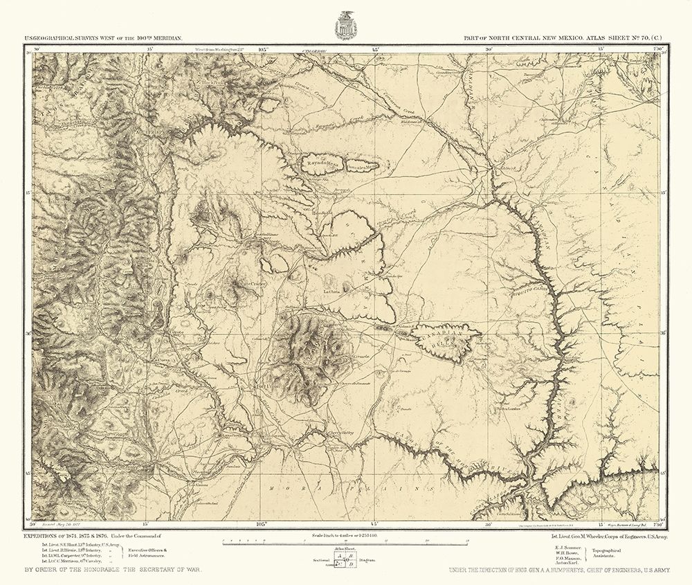 New Mexico North New Mexico Sheet - US Army 1877