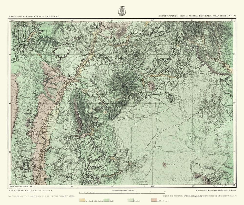 Central New Mexico Economic Sheet - US Army 1877