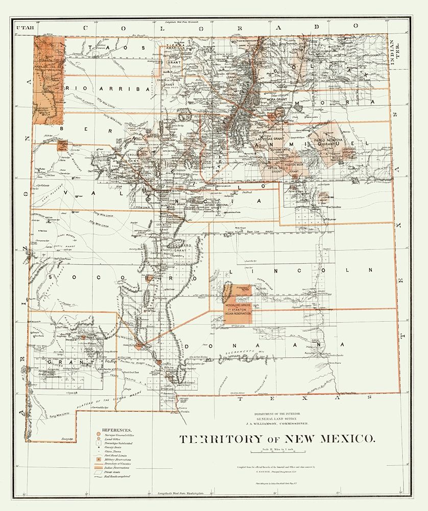 New Mexico - Roeser 1879