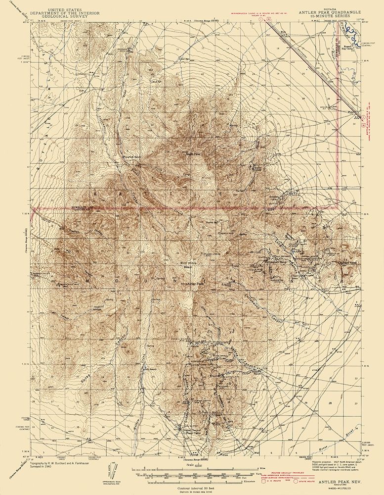 Antler Nevada Quad - USGS 1943