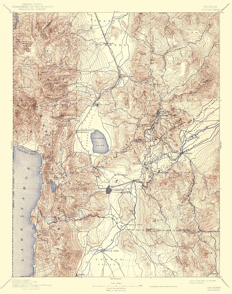 Carson Nevada Sheet - USGS 1893