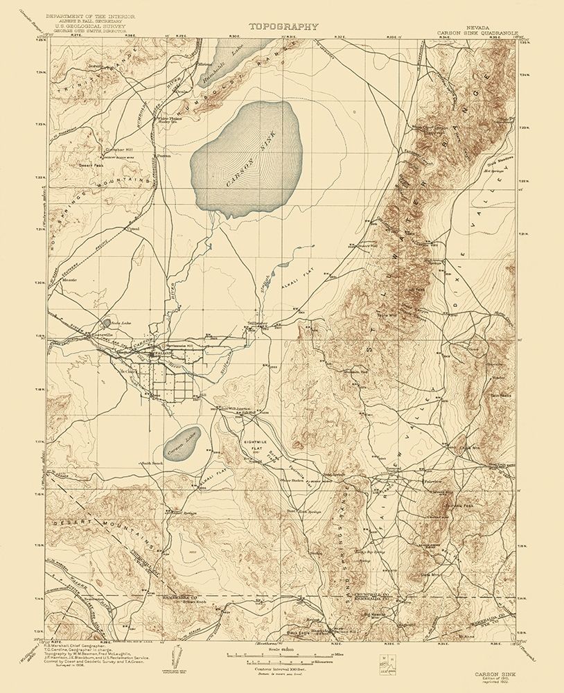 Carson Sink Nevada Quad - USGS 1910