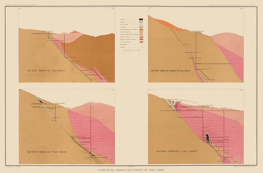 Comstock Lode Geology 1 Nevada - Becker 1882