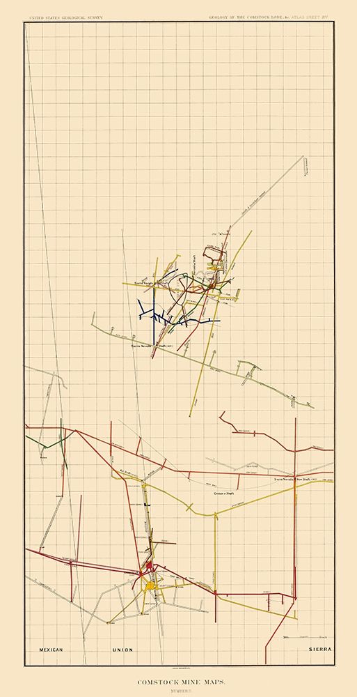 Comstock Mine Number Two Nevada - Becker 1882