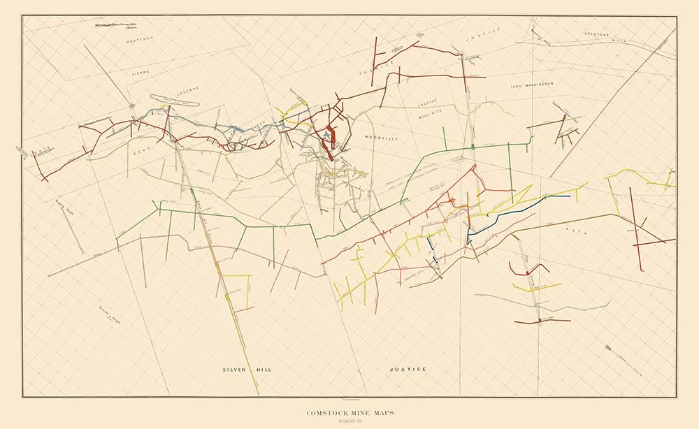 Comstock Mine Number Eight Nevada - Becker 1882