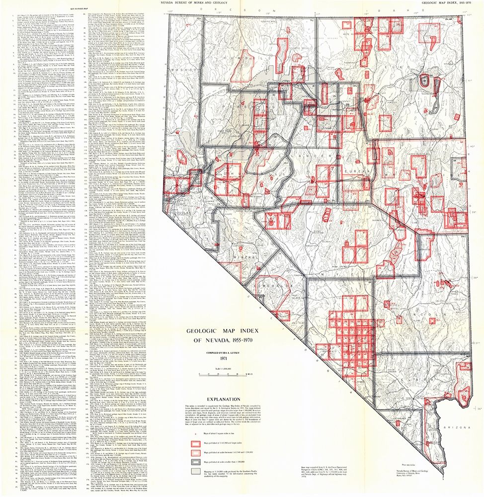 Geologic Index Nevada Mines - Lutsey 1955
