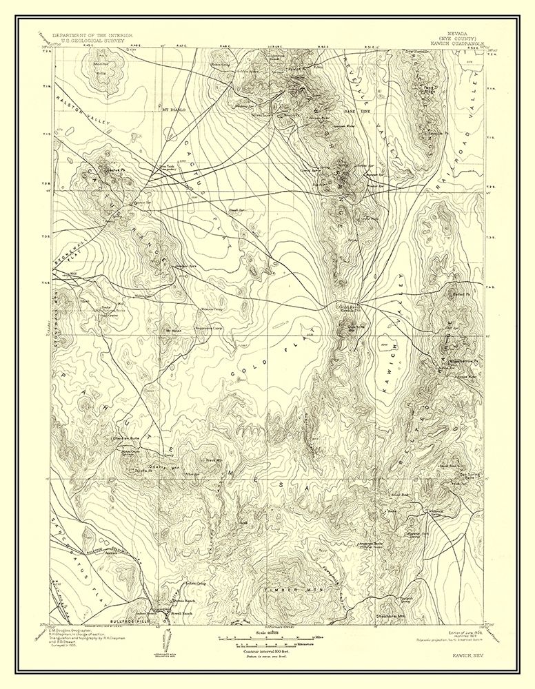 Kawich Nevada Quad - USGS 1908