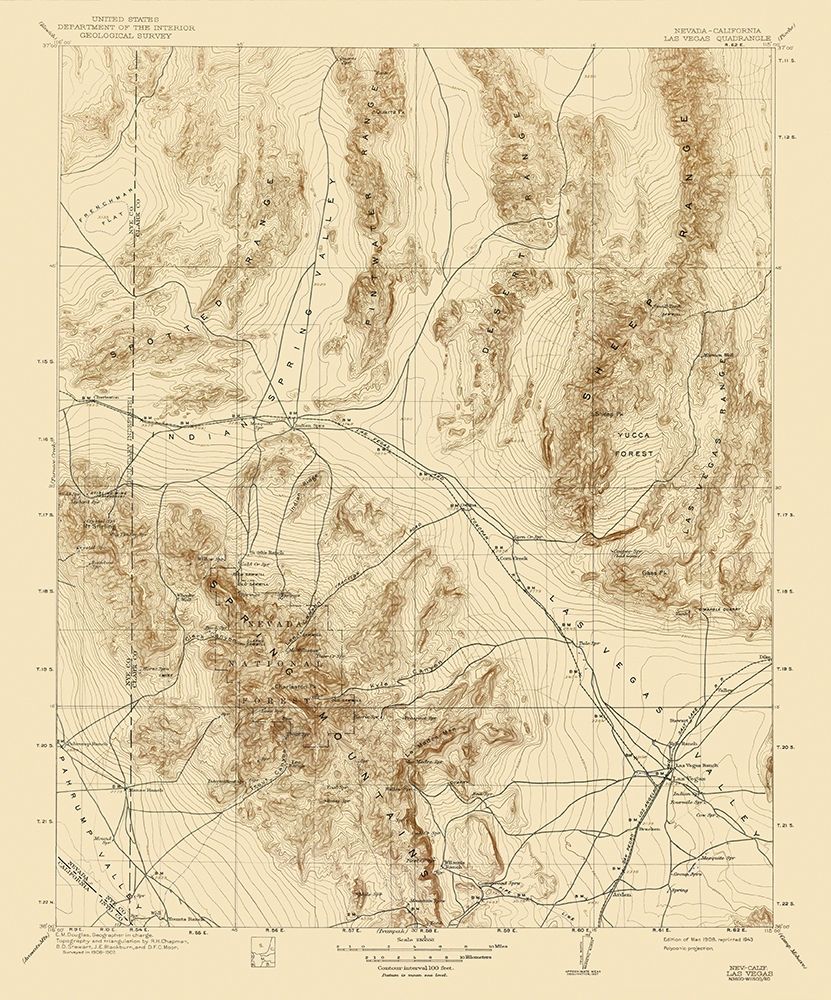 Las Vegas Nevada Quad - USGS 1908
