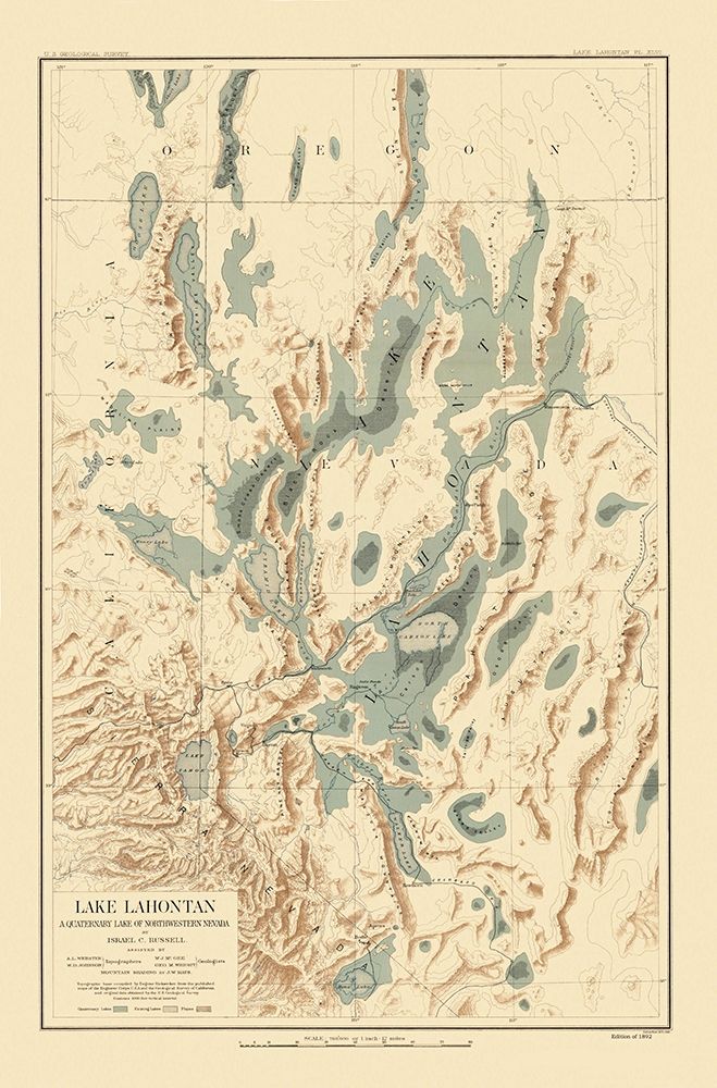 Lake Lahontan Nevada California - Bien 1892