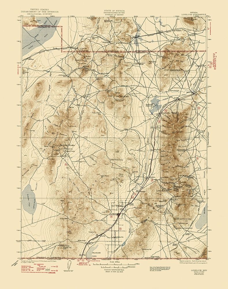 Lovelock Nevada Quad - USGS 1935