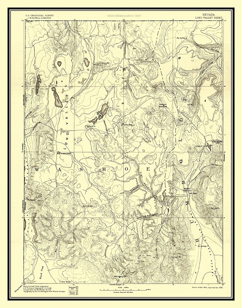 Long Valley Nevada Sheet - USGS 1894