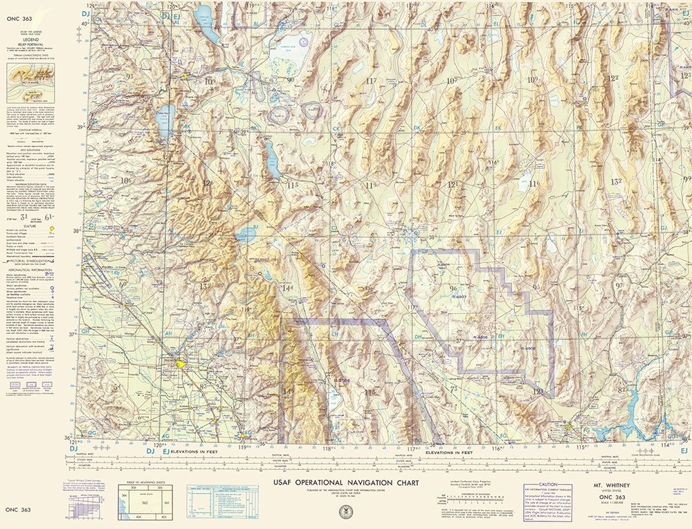 Mt Whitney California Nevada Arizona Sheet