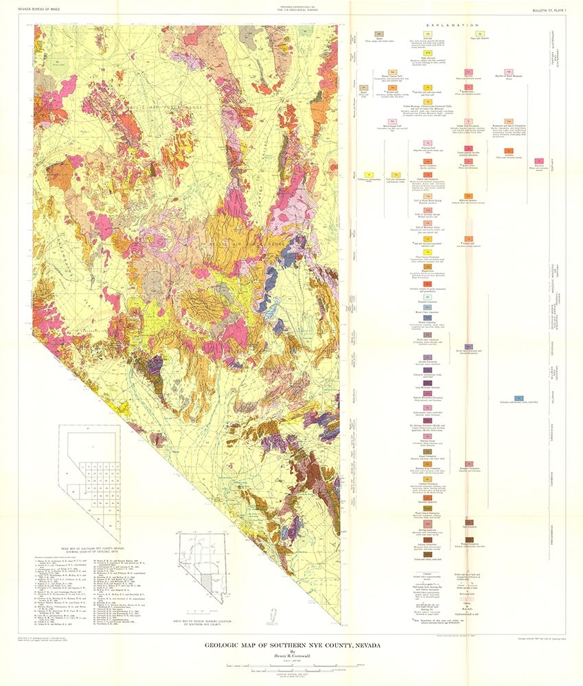 Southern Nye County Nevada Mines - Cornwall 1954