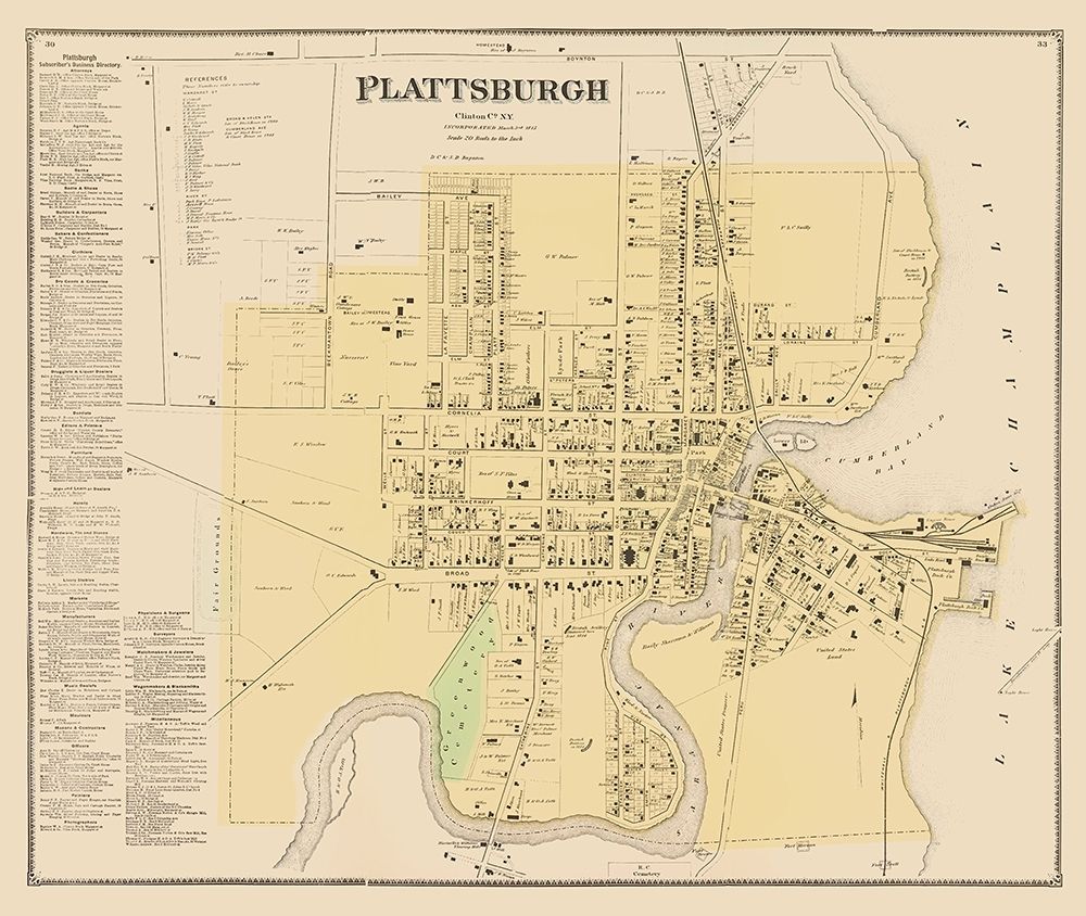 Plattsburgh New York - Beers 1869