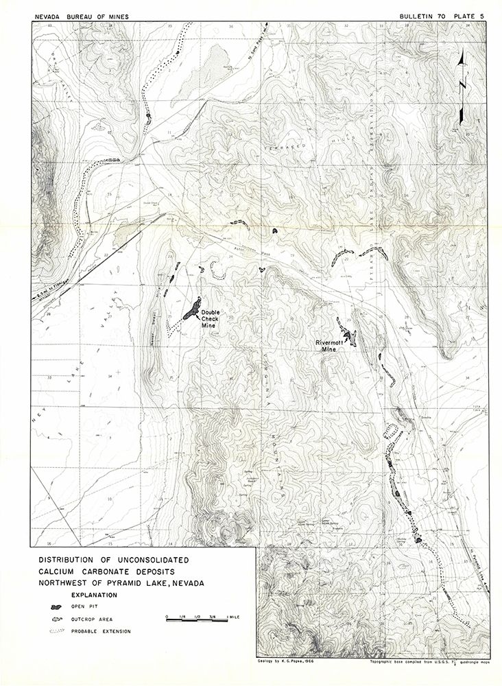 Lake Pyramid Calcium Nevada Mines - USGS 1966