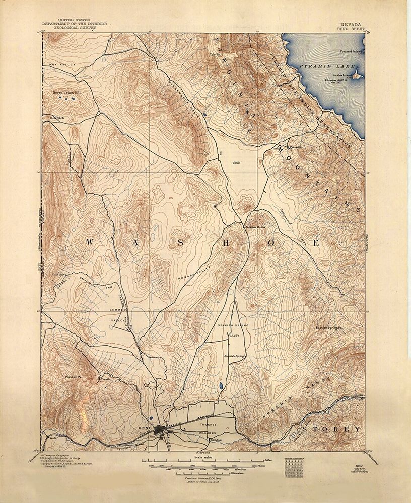 Reno Nevada Sheet - USGS 1893