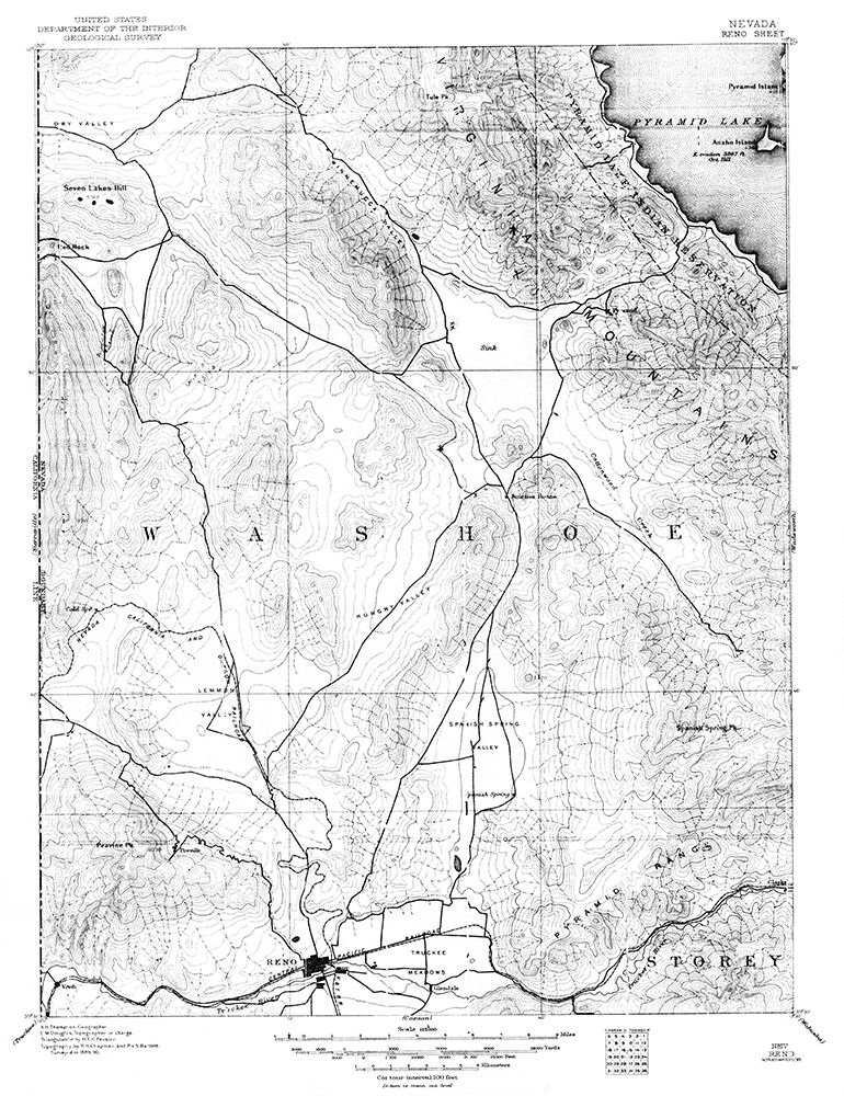 Reno Nevada Sheet - USGS 1889