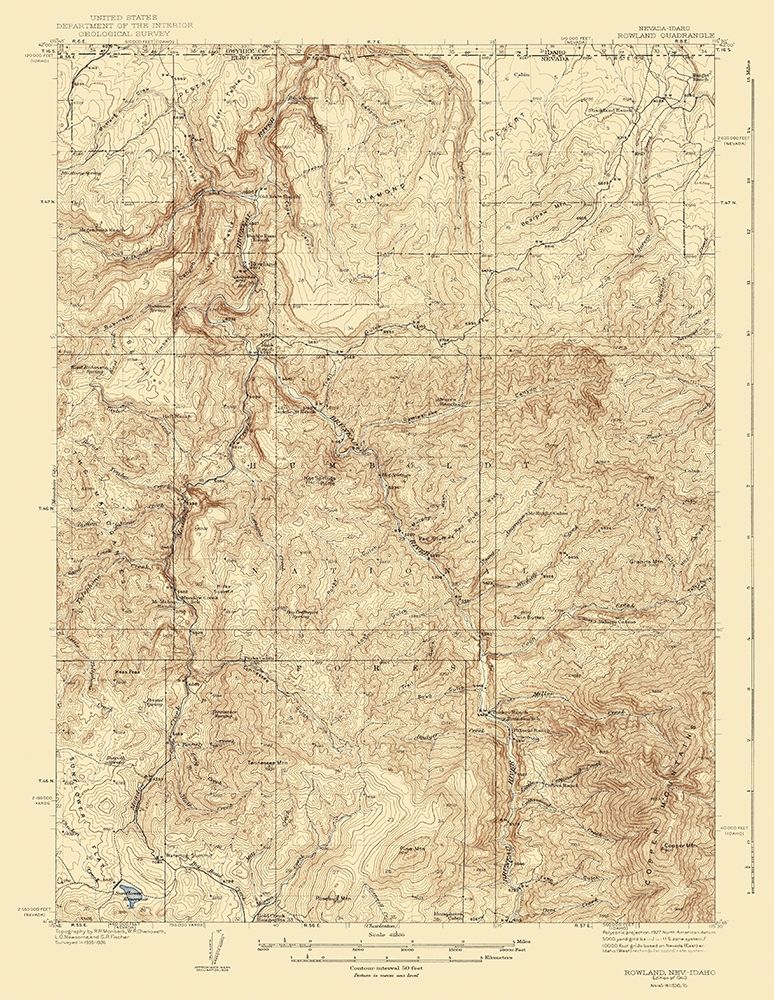 Rowland Nevada Idaho Quad - USGS 1940