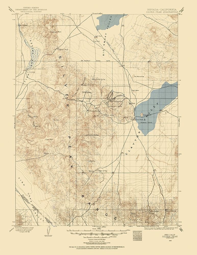 Silver Peak Nevada Quad - USGS 1900