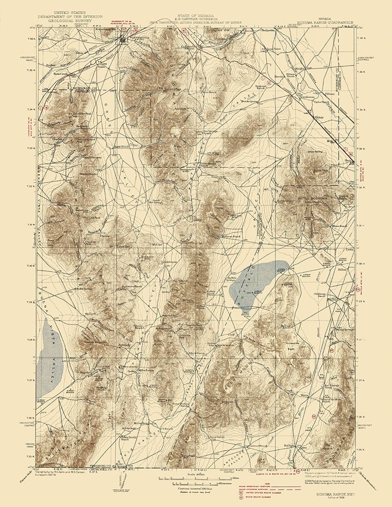 Sonoma Range Nevada Quad - USGS 1939